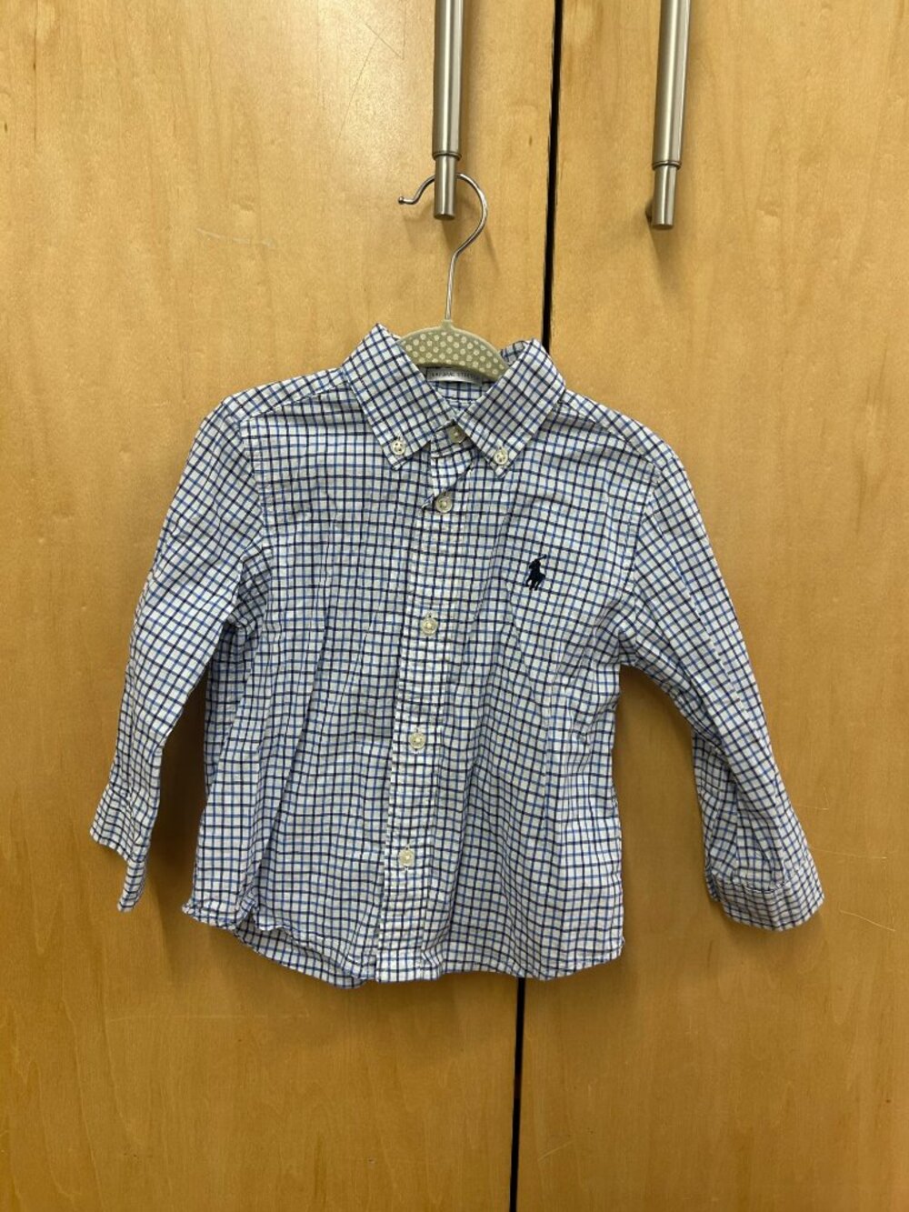 Ralph Lauren Boys' Natural Stretch Plaid Button Down Shirt Baby (Size 24M)